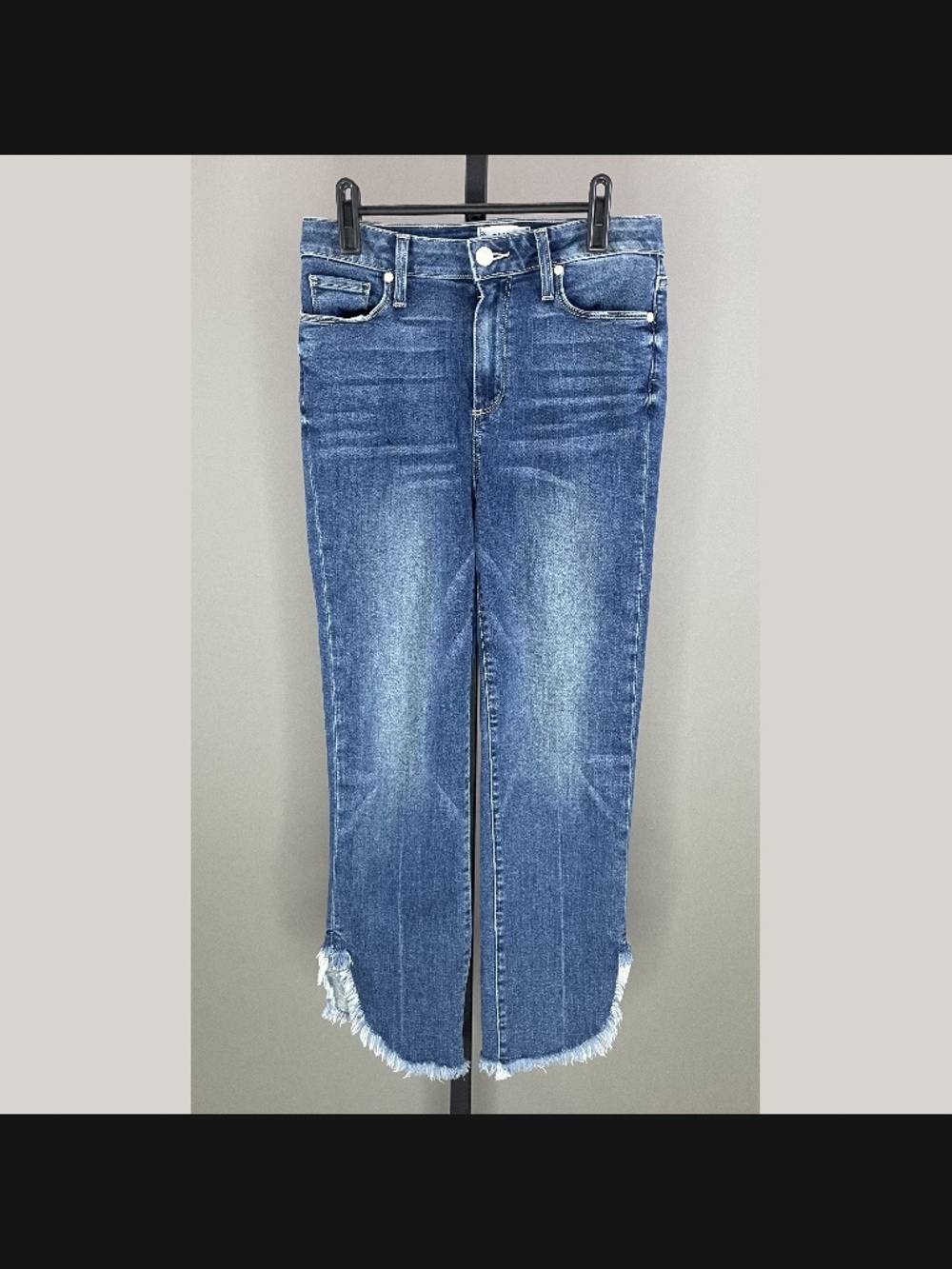 Paige Jeans Womens 28 blue denim straight leg hoxton designer raw edge casual